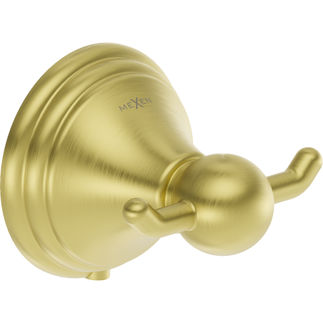 Mexen Lusso gancho doble para toalla, oro cepillado - 70A16812-55