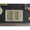 Mexen Gaspar granitische spoelbak 1,5-komor met afdruiprek en keukenmengkraan Duero, beige - 6507-69-671600-50