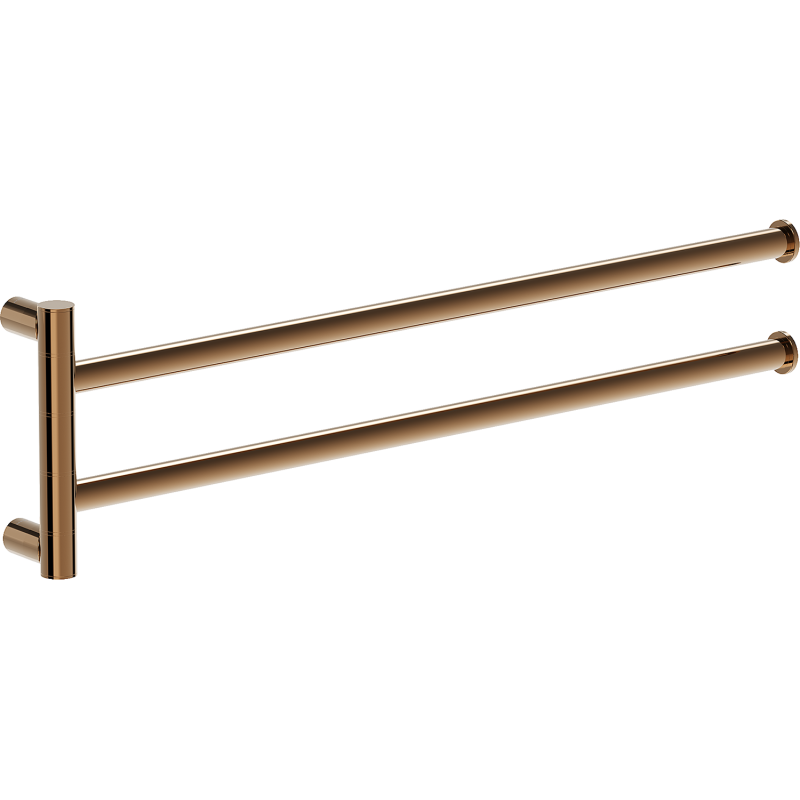 Mexen Loop divkāršs rotējošs dvieļu turētājs, rozā zelts - 70A71049-60