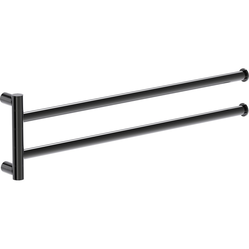 Mexen Loop appendiabiti rotante doppio per asciugamani, cromo nero - 70A71049-73