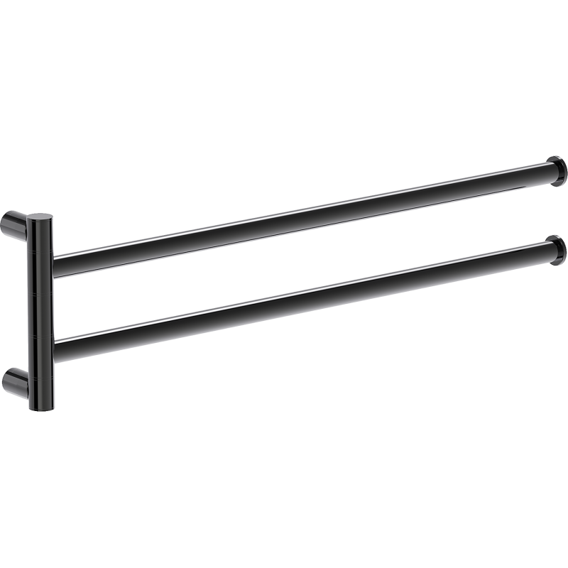 Mexen Loop divkāršais grozāmais dvieļu turētājs, melns hroms - 70A71049-73