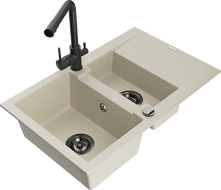 Mexen Gaspar Granit-Spullsteen 1,5-Kummer mat Oflaaf an Kechendusch Duero, beige - 6507-69-671600-70