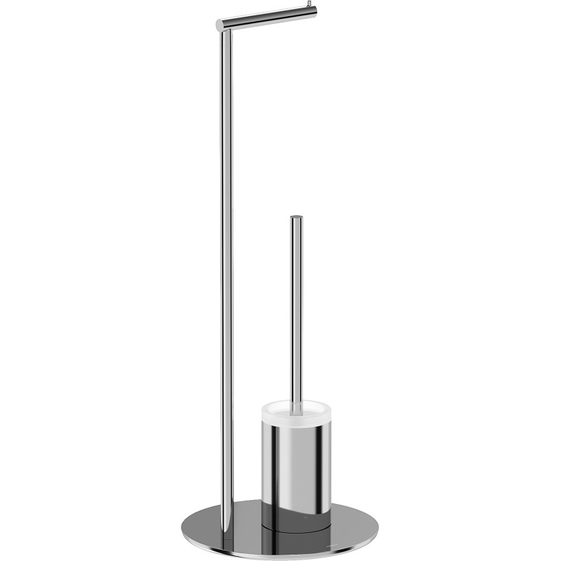 Mexen Loop spazzola per WC a pavimento con portacarta, cromata - 70A71095-00