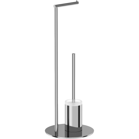 Mexen Loop staande toiletborstel met papierhouder, chroom - 70A71095-00