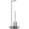 Mexen Loop spazzola per WC a pavimento con portacarta, cromata - 70A71095-00
