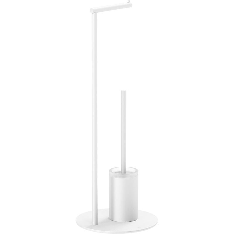 Mexen Loop escova de banheiro de pé com suporte para papel, branca - 70A71095-20