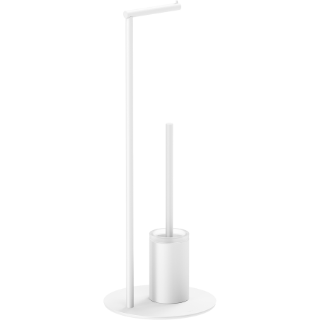 Mexen Loop escova de banheiro de pé com suporte para papel, branca - 70A71095-20