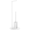 Mexen Loop escova de banheiro de pé com suporte para papel, branca - 70A71095-20