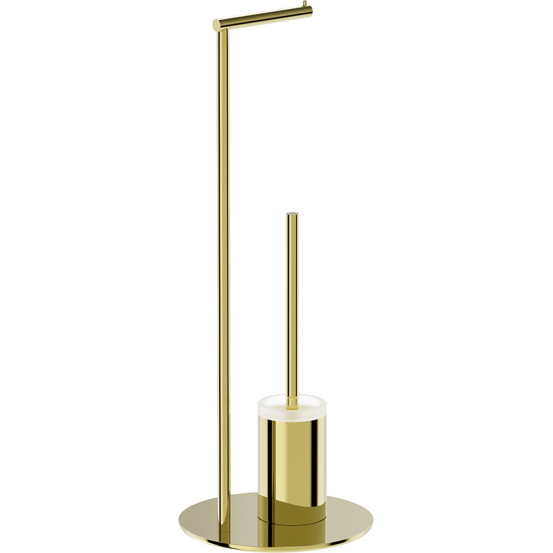 Mexen Loop staande toiletborstel met papierhouder, goud - 70A71095-50