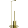 Mexen Loop cepillo de inodoro de pie con soporte para papel, dorado - 70A71095-50
