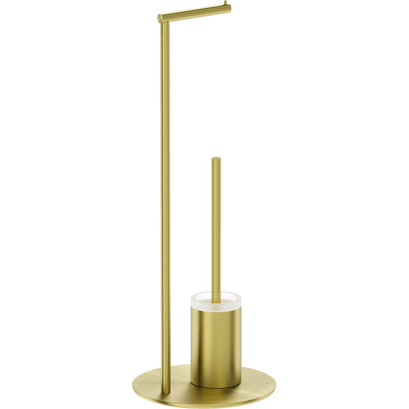 Mexen Loop cepillo de baño de pie con soporte para papel, oro cepillado - 70A71095-55