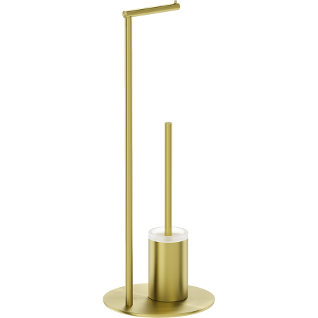 Mexen Loop cepillo de baño de pie con soporte para papel, oro cepillado - 70A71095-55
