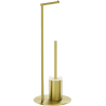 Mexen Loop cepillo de baño de pie con soporte para papel, oro cepillado - 70A71095-55