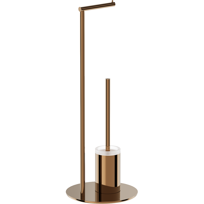 Mexen Loop stāv tualetes birste ar papīra turētāju, rozā zelts - 70A71095-60