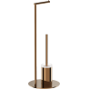 Mexen Loop stāv tualetes birste ar papīra turētāju, rozā zelts - 70A71095-60