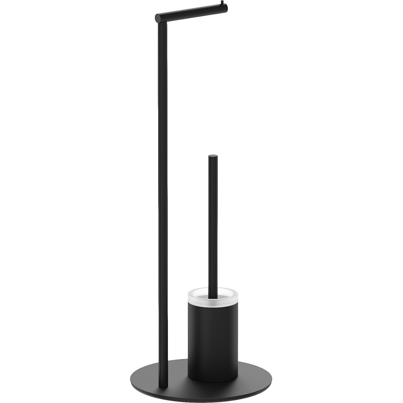 Mexen Loop spazzola per WC autoportante con porta carta, nera - 70A71095-70