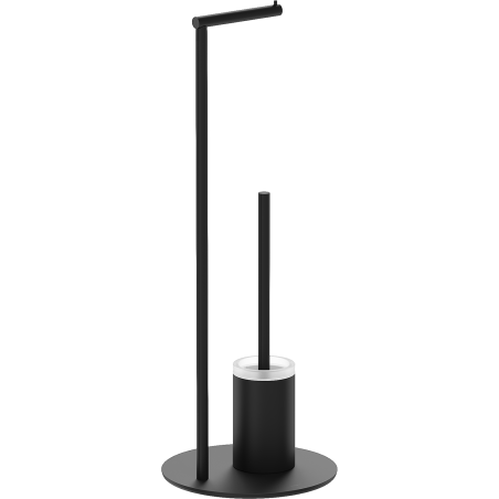 Mexen Loop escova sanitária de pé com suporte para papel, preto - 70A71095-70