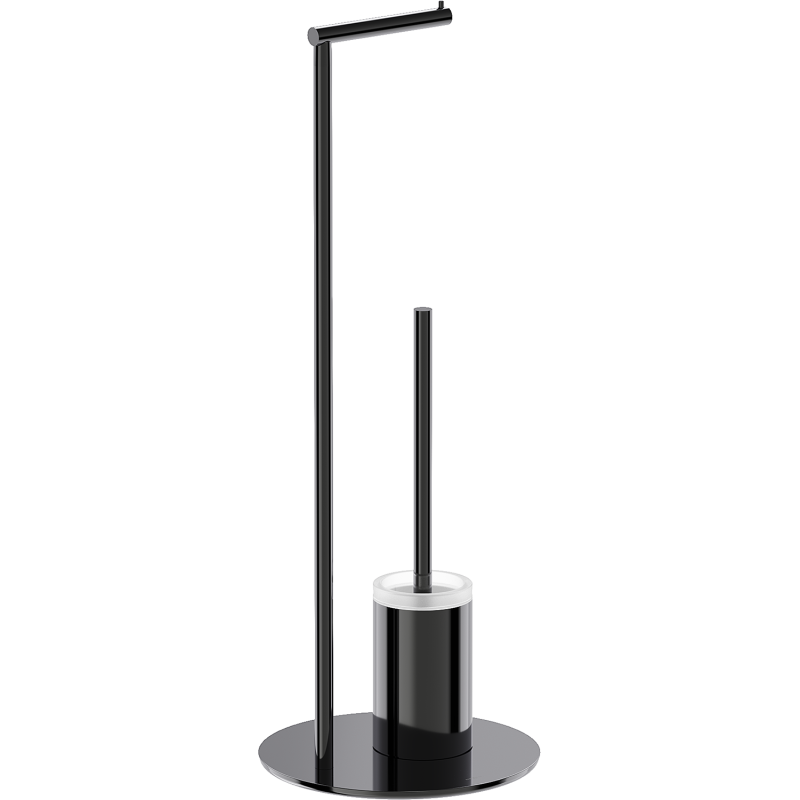 Mexen Loop brīvi stāvoša tualetes birste ar papīra turētāju, melns hroms - 70A71095-73