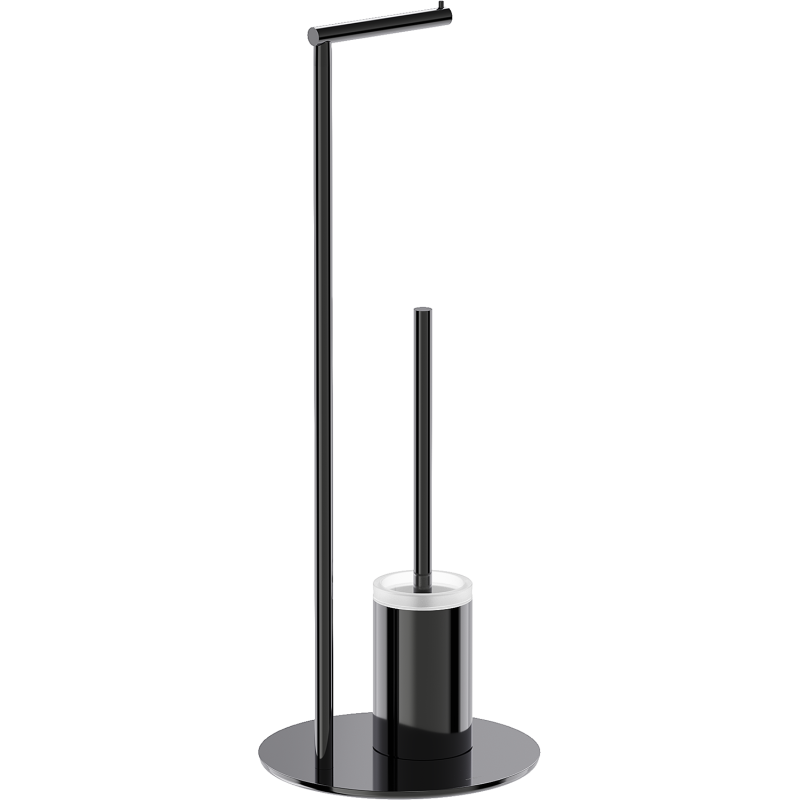 Mexen Loop szczotka toaletowa stojąca z uchwytem na papier, black chrome - 70A71095-73