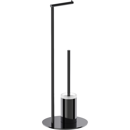 Mexen Loop szczotka toaletowa stojąca z uchwytem na papier, black chrome - 70A71095-73