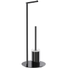 Mexen Loop brīvi stāvoša tualetes birste ar papīra turētāju, melns hroms - 70A71095-73