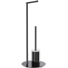 Mexen Loop free-standing toilet brush with paper holder, black chrome - 70A71095-73
