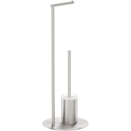 Mexen Loop cepillo de inodoro de pie con soporte para papel, níquel cepillado - 70A71095-97