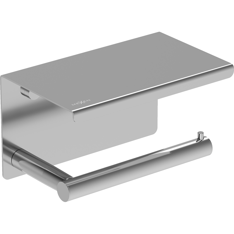 Mexen Loop tualetes papīra turētājs ar plauktu, hroms - 70A71022-00