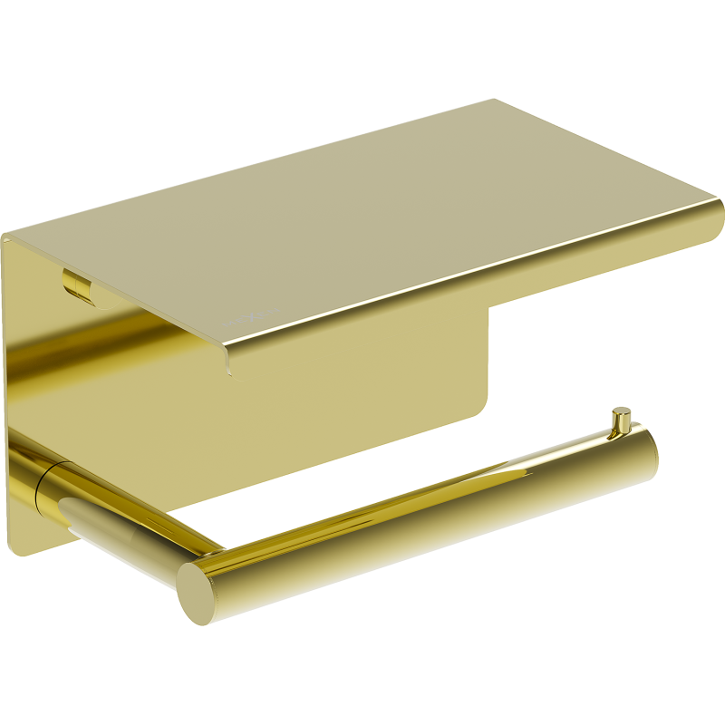 Mexen Loop tualetes papīra turētājs ar plauktu, zelta - 70A71022-50