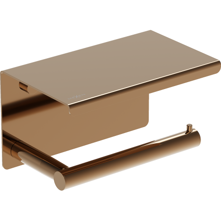 Mexen Loop toilet paper holder with shelf, rose gold - 70A71022-60