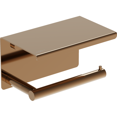 Mexen Loop tualetes papīra turētājs ar plauktu, rožains zelts - 70A71022-60