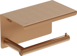 Mexen Loop toilet paper holder with shelf, brushed copper - 70A71022-65