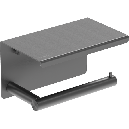Mexen Loop tualettpaberi hoidik riiuliga, harjatud gunmetal - 70A71022-66