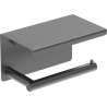 Mexen Loop soporte para papel higiénico con estante, gris cañón cepillado - 70A71022-66