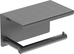 Mexen Loop tualetes papīra turētājs ar plauktu, birstēts gunmetāla pelēks - 70A71022-66