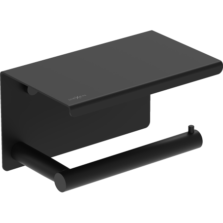 Mexen Loop suporte para papel higiénico com prateleira, preto - 70A71022-70