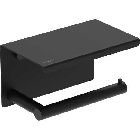 Mexen Loop toilet paper holder with shelf, black - 70A71022-70