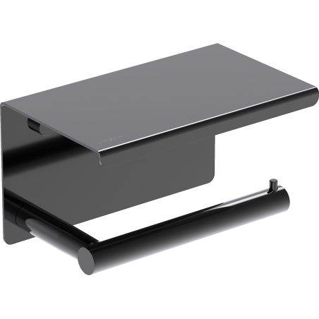 Mexen Loop uchwyt na papier toaletowy z półką, black chrome - 70A71022-73