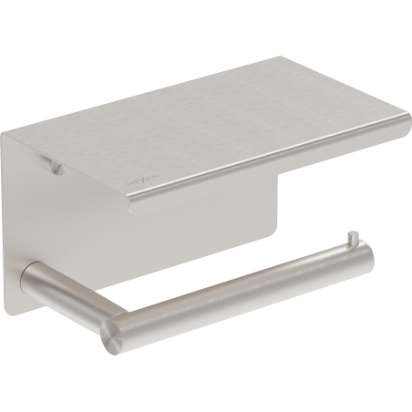 Mexen Loop tualetes papīra turētājs ar plauktu, matēts niķelis - 70A71022-97