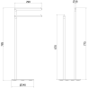 Mexen Loop stojący wieszak na ręcznik, miedź szczotkowana - 70A71096-65