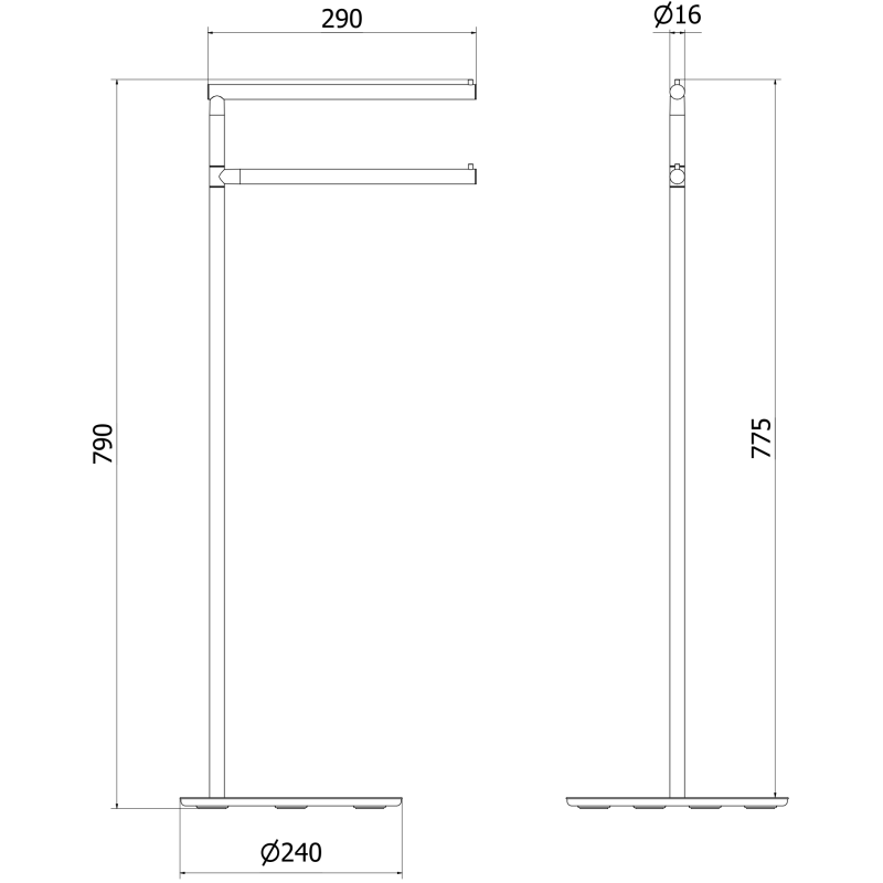 Mexen Loop stāvkrēsls dvieļiem, hroms - 70A71097-00
