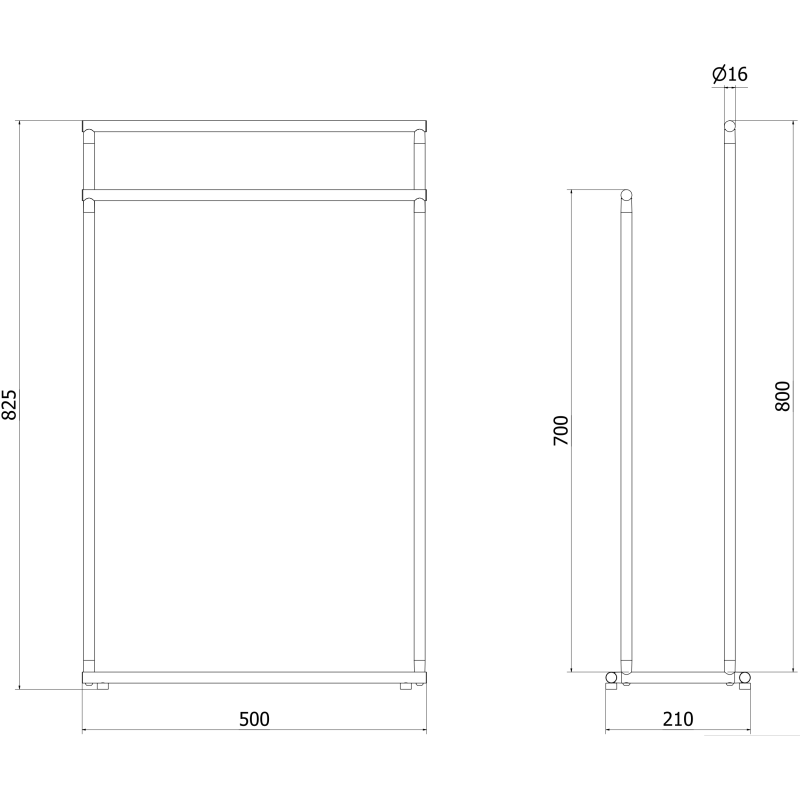 Mexen Loop stojący wieszak na ręcznik, gun gray szczotkowany - 70A71098-66