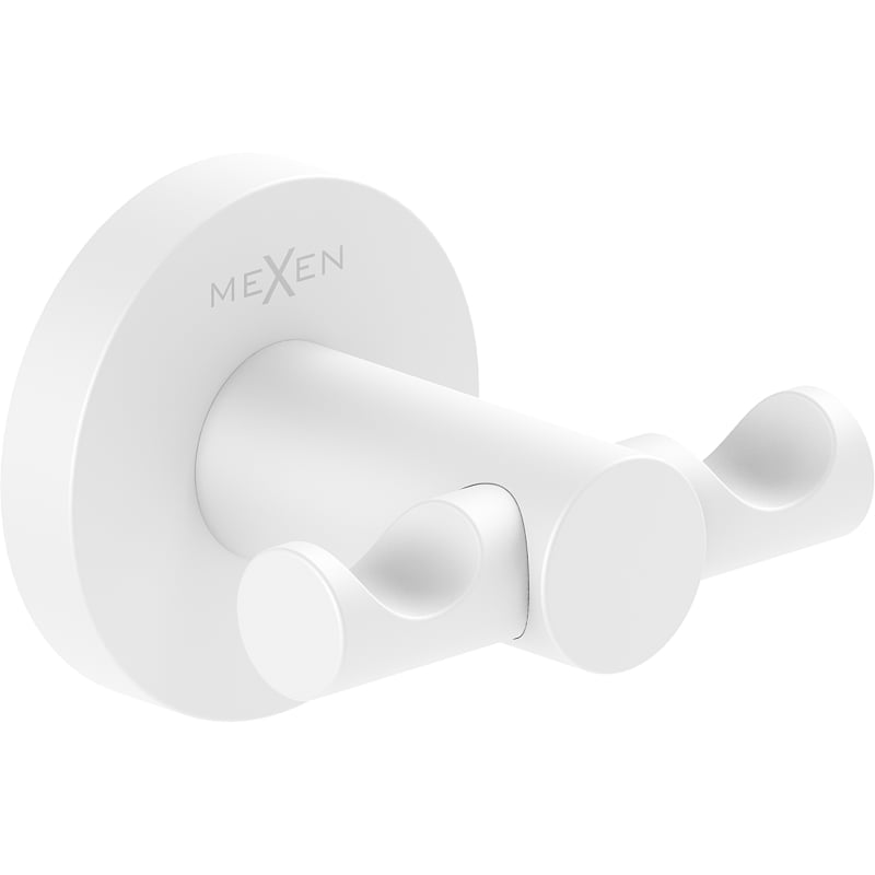 Mexen Ovio dubbele handdoekhaak, wit - 70A19512-20