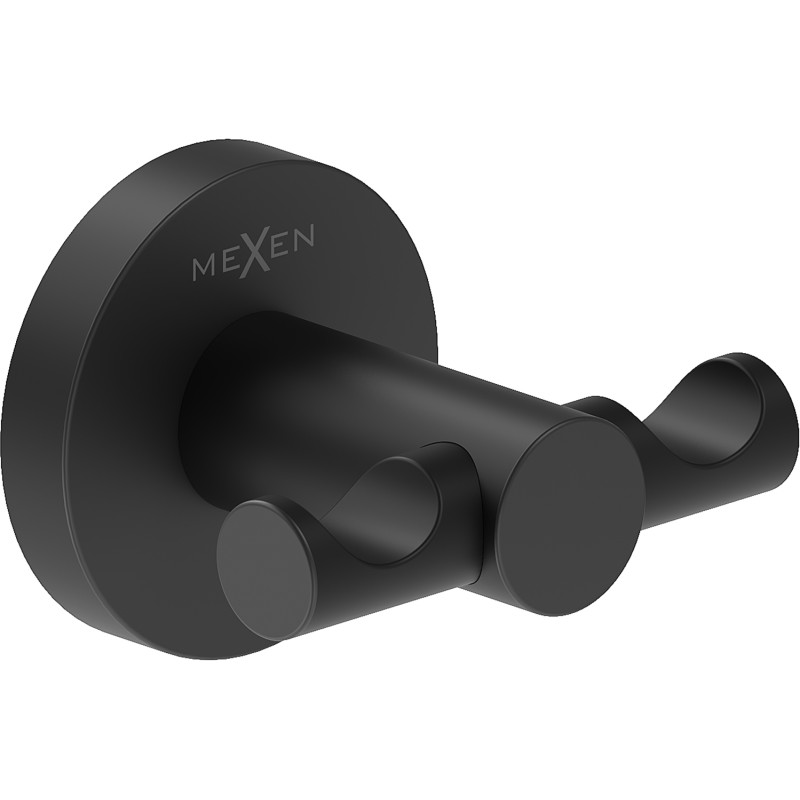 Mexen Ovio διπλός γάντζος για πετσέτα, μαύρος - 70A19512-70