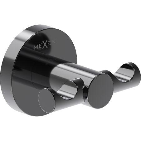 Mexen Ovio podwójny haczyk na ręcznik, black chrome - 70A19512-73