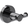 Mexen Ovio double towel hook, black chrome - 70A19512-73