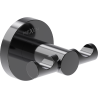Mexen Ovio gancho duplo para toalha, black chrome - 70A19512-73