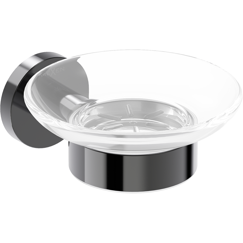 Mexen Ovio mydelniczka, black chrome - 70A19555-73