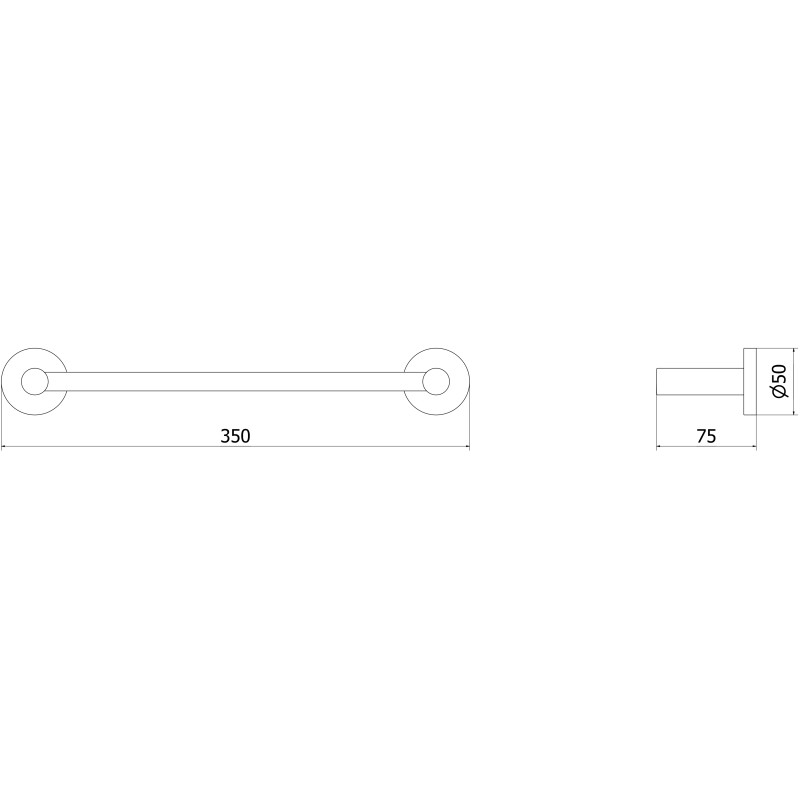 Mexen Ovio κρεμάστρα για πετσέτα, μαύρο χρώμιο - 70A19541-73
