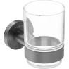 Mexen Ovio toothbrush holder, gun gray brushed - 70A19551-66
